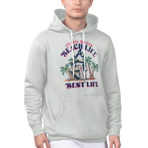 Men's Margaritaville Silver Atlanta Braves Beach Hut Graphic Pullover Hoodie