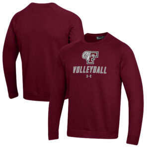 Men's Under Armour Maroon Fordham Rams Volleyball Rival Fleece Raglan Pullover Sweatshirt