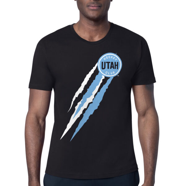 Men's Starter Black Utah Hockey Club Color Scratch Graphic T-Shirt