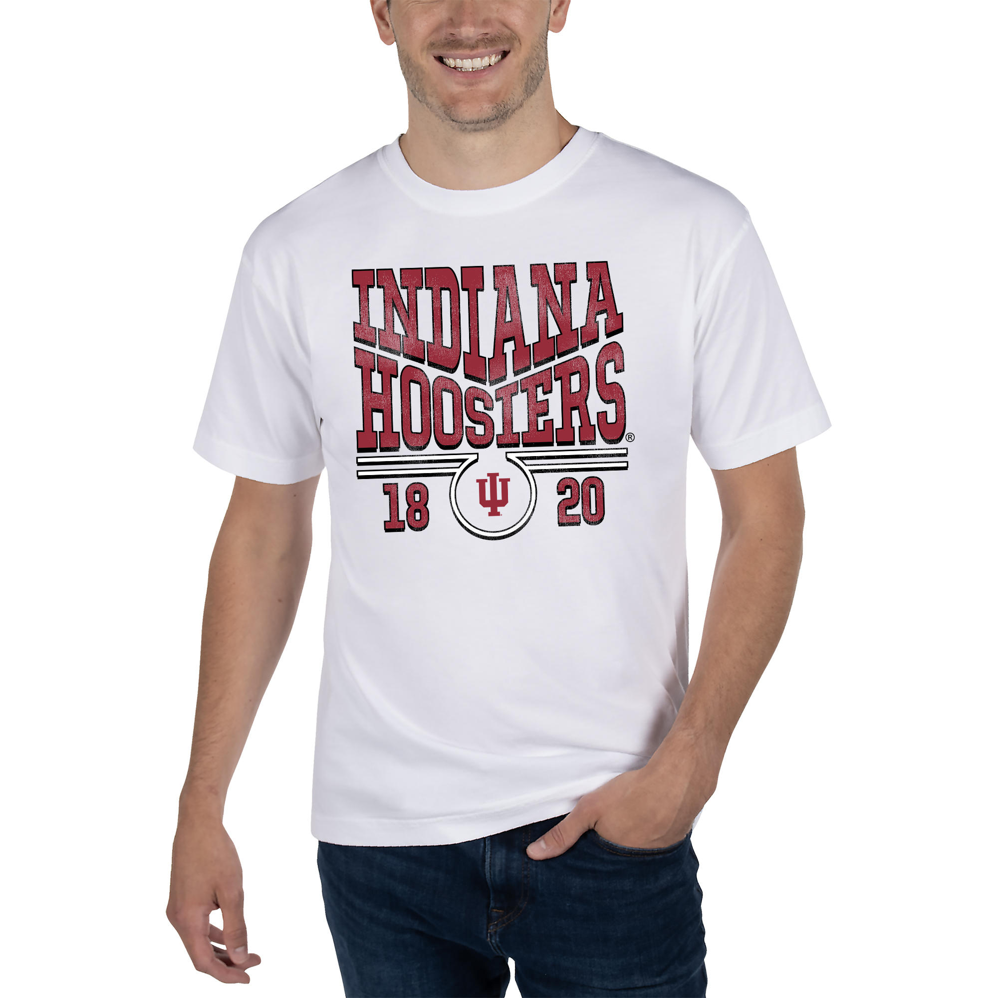 Unisex Uscape Apparel White Indiana Hoosiers Garment Dyed T-Shirt