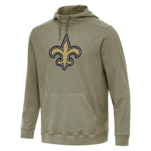 Men's Antigua Olive New Orleans Saints Cloud Pullover Hoodie
