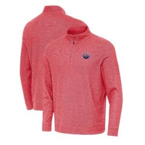 Men's Antigua  Heather Red USA Swimming Subtle Quarter-Zip Pullover Top