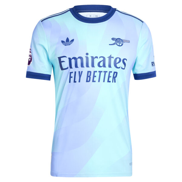 Men's adidas Originals Declan Rice Aqua Arsenal 2024/25 Third Authentic Player Jersey - Image 6