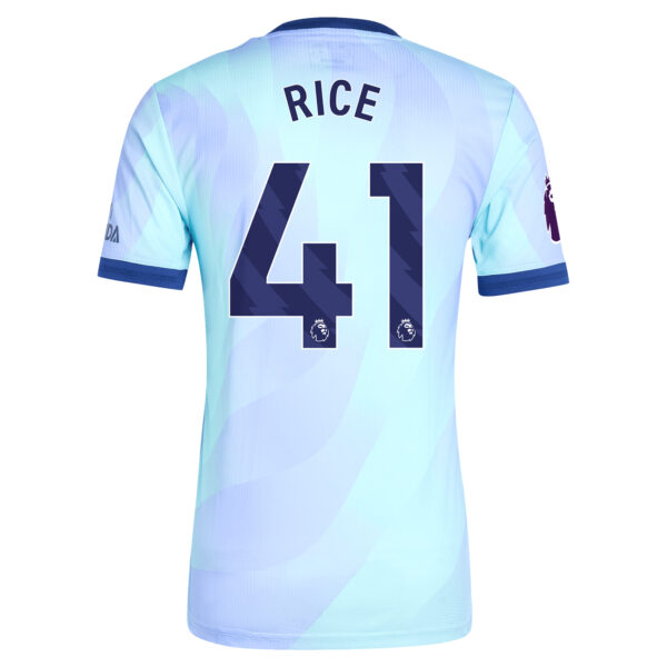 Men's adidas Originals Declan Rice Aqua Arsenal 2024/25 Third Authentic Player Jersey - Image 7
