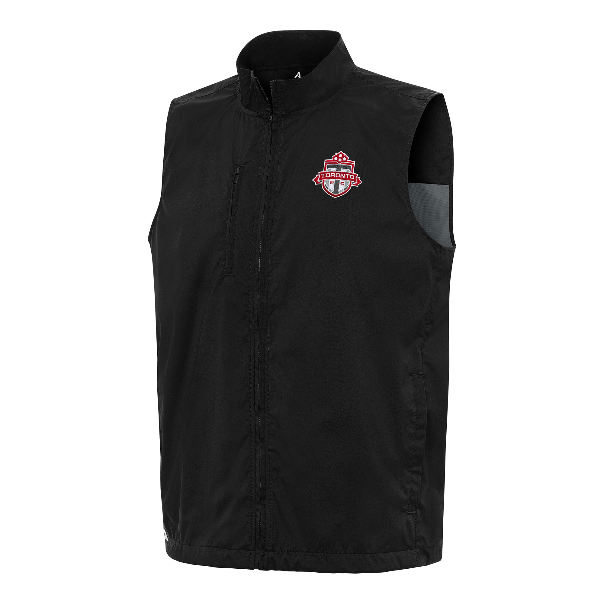 Men's Antigua Black Toronto FC Brisk Full-Zip Vest