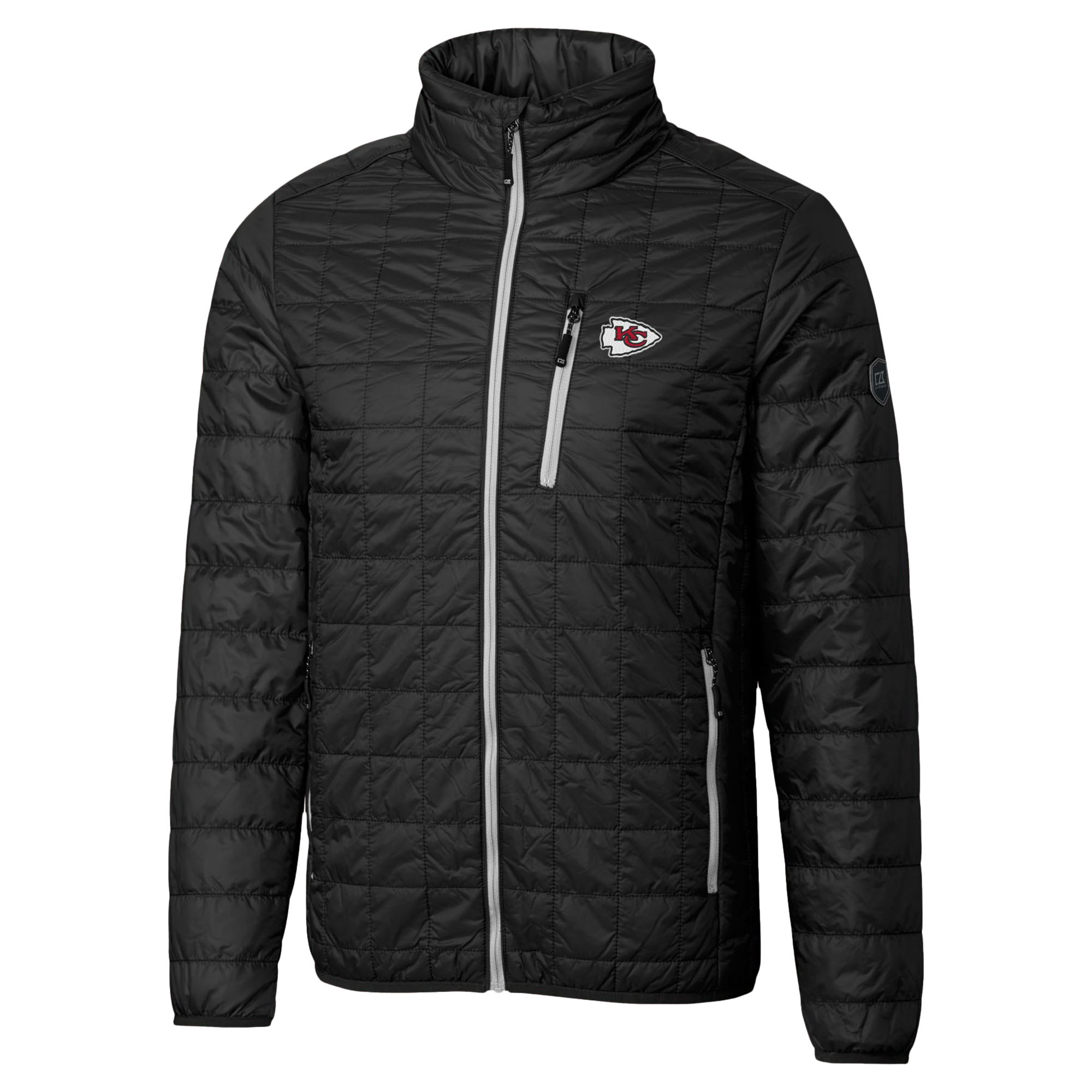 Men's Cutter & Buck Black Kansas City Chiefs Rainier PrimaLoft Eco Insulated Full-Zip Puffer Jacket - Image 6