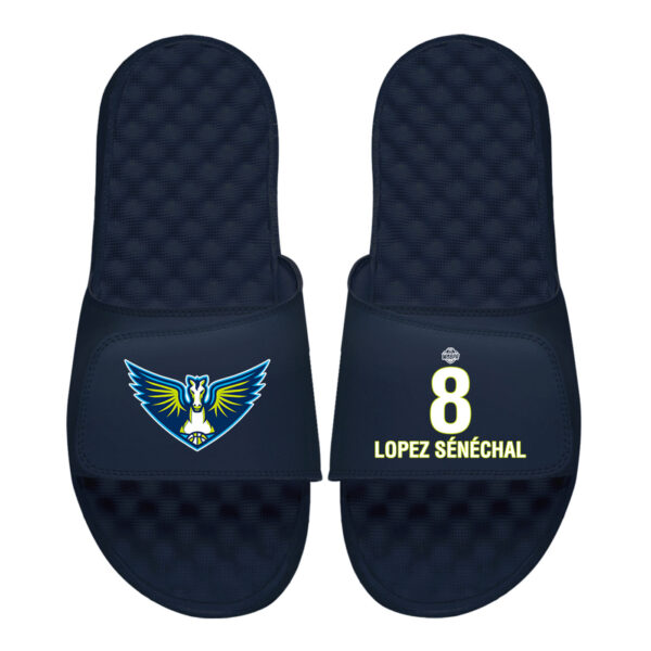 Men's ISlide Lou Lopez-Senechal Navy Dallas Wings Logo Split Slide Sandals