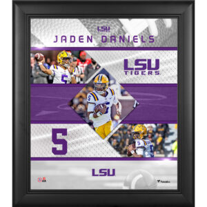 Jayden Daniels LSU Tigers Framed 15" x 17" Stitched Stars Collage