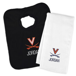 Infant Chad & Jake Virginia Cavaliers Team Personalized Bib & Burp Cloth Set