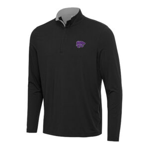 Men's Antigua Black/Gray Kansas State Wildcats Content Quarter-Zip Pullover Top