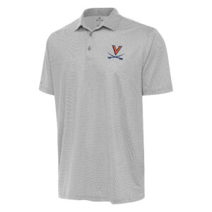Men's Antigua Gray/White Virginia Cavaliers Rings Polo