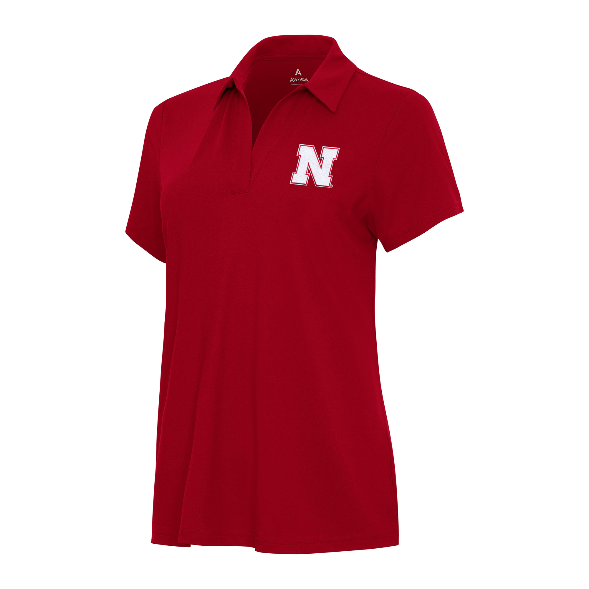 Women's Antigua Scarlet Nebraska Huskers Era V-Neck Polo
