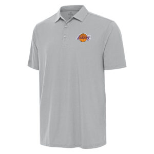 Men's Antigua Gray Los Angeles Lakers Era Polo