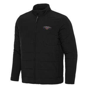 Men's Antigua Black New Orleans Pelicans Swelter Full-Zip Puffer Jacket