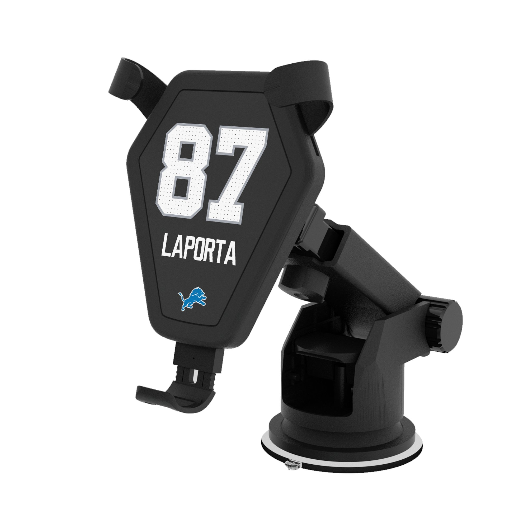 Keyscaper Sam LaPorta Black Detroit Lions Wireless Car Charger