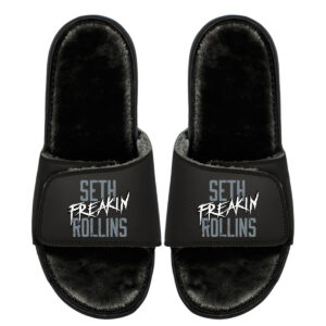 Youth ISlide Black Seth "Freakin" Rollins Fur Wordmark Slide Sandals