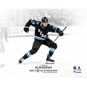 Dylan Guenther Utah Hockey Club Unsigned First Goal in Franchise History Photograph