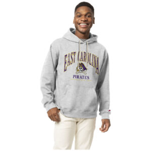 Men's League Collegiate Wear  Heather Gray ECU Pirates Essentials 2.0 Fleece Pullover Hoodie