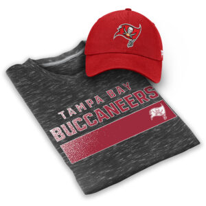 Men's Fanatics Heathered Gray/Red Tampa Bay Buccaneers T-Shirt & Adjustable Hat Set