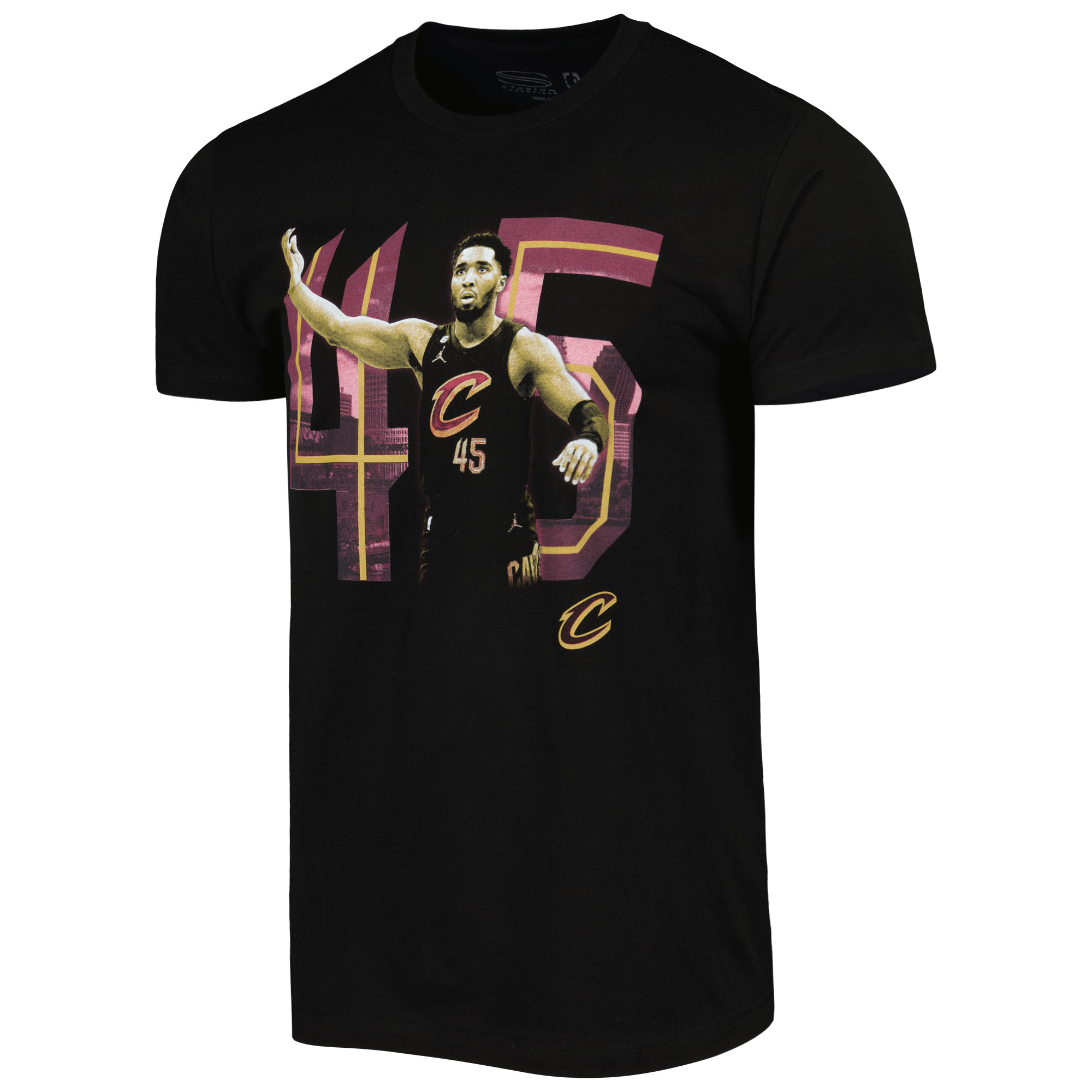 Unisex Stadium Essentials Donovan Mitchell Black Cleveland Cavaliers Player Skyline T-Shirt - Image 3