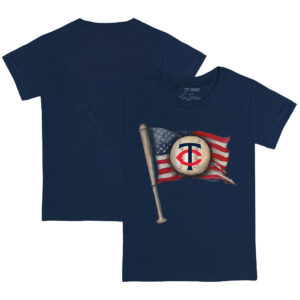 Toddler Tiny Turnip Navy Minnesota Twins Baseball Flag T-Shirt