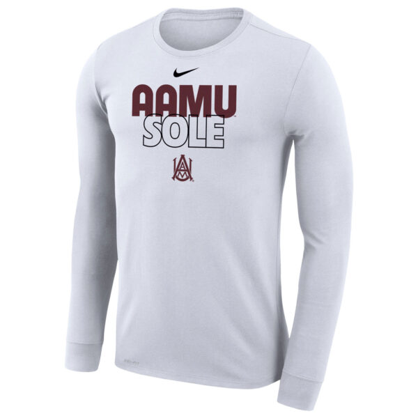 Nike  White Alabama A&M Bulldogs 2023 On Court Bench Long Sleeve T-Shirt - Image 6