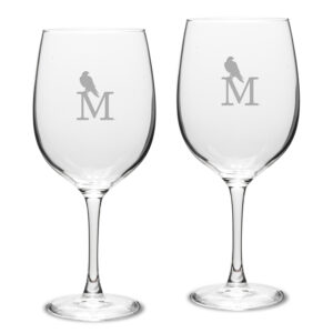 Montevallo Falcons Two-Piece 19oz. Traditional Red Wine Glass Set