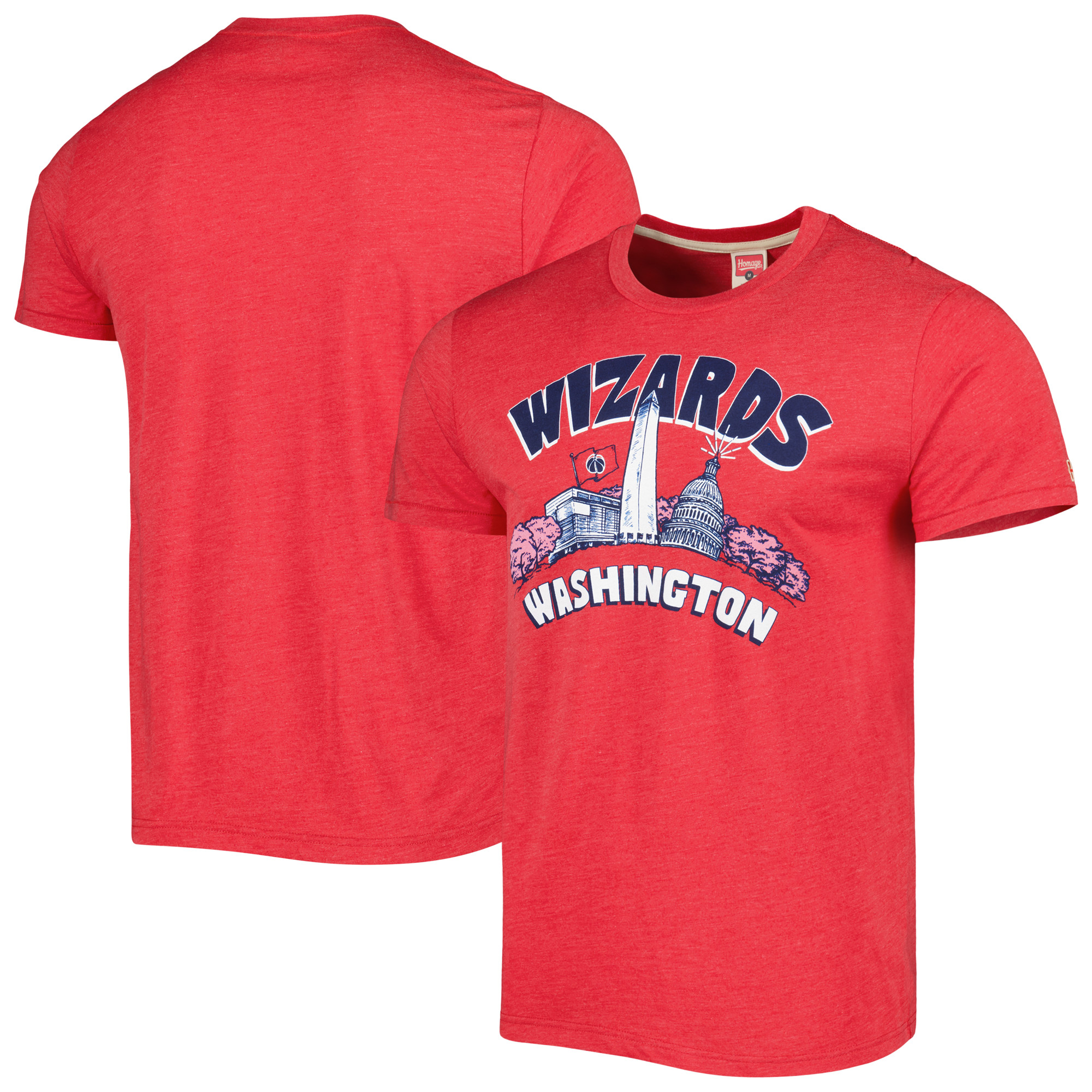 Unisex Homage Red Washington Wizards Hometown Hyper Local Tri-Blend T-Shirt - Image 2