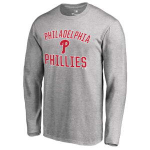 Men's Ash Philadelphia Phillies Victory Arch Long Sleeve T-Shirt
