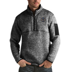 Men's Antigua Black Philadelphia Union Fortune Big & Tall Quarter-Zip Pullover Jacket
