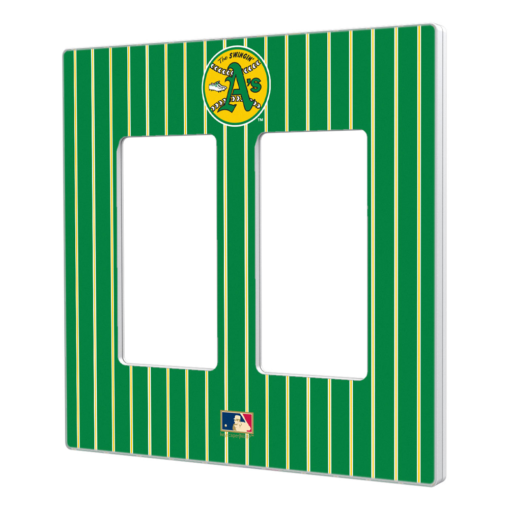 Oakland Athletics 1971-1981 Cooperstown Pinstripe Double Rocker Light Switch Plate