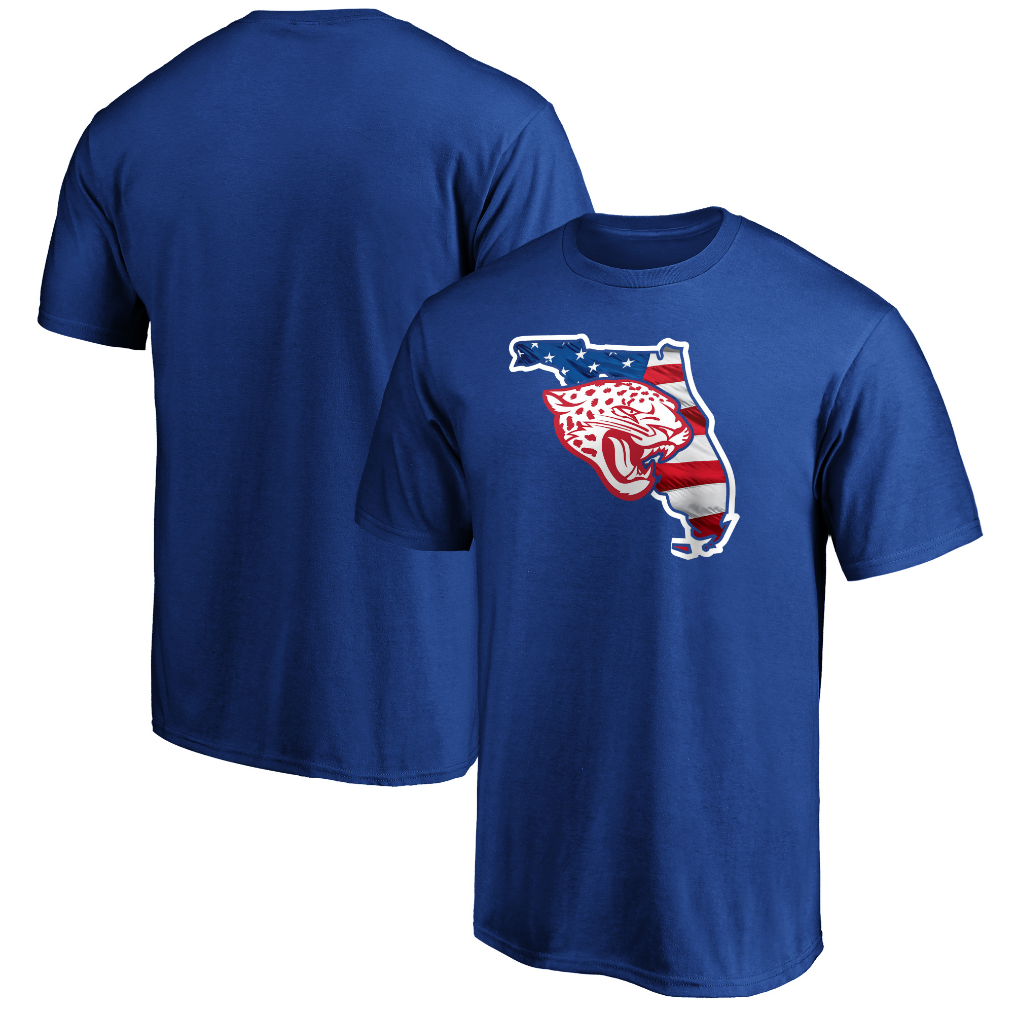Men's Royal Jacksonville Jaguars Banner State T-Shirt - Image 5