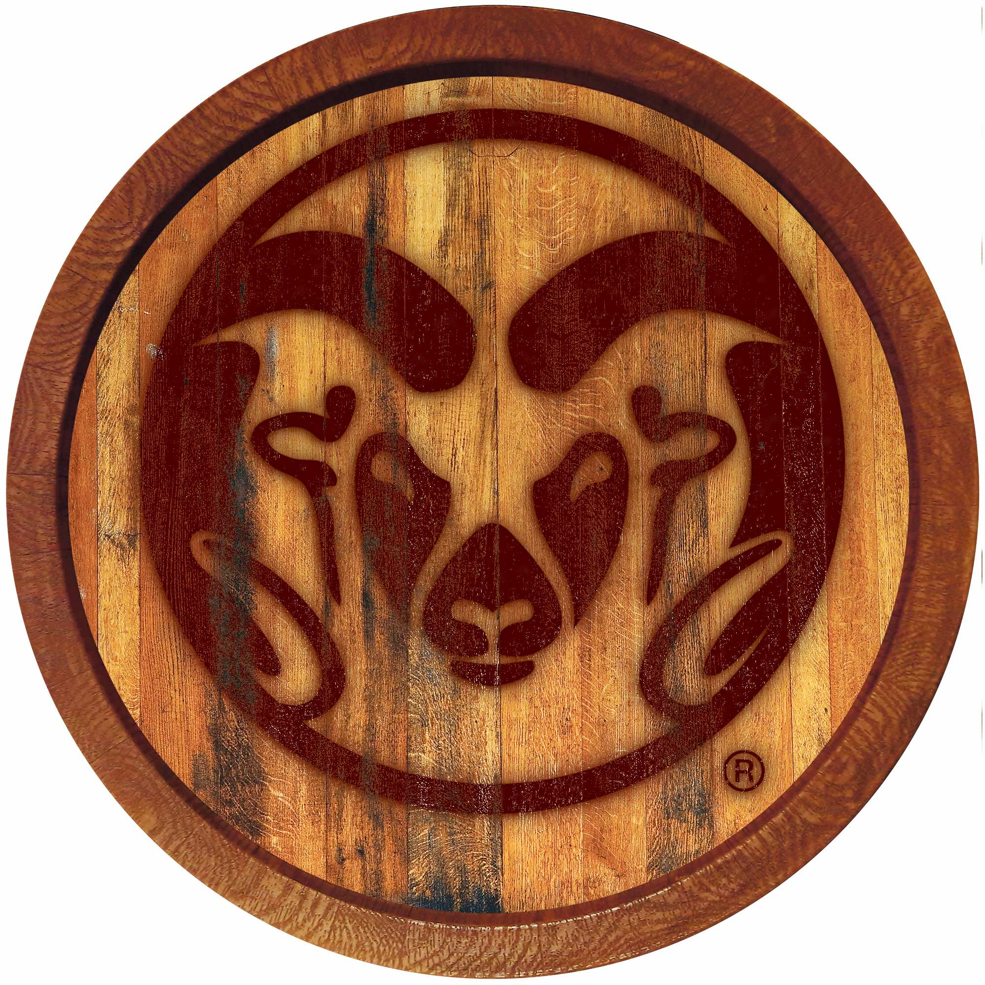 Colorado State Rams 21'' x 21'' Faux Barrel Top Sign
