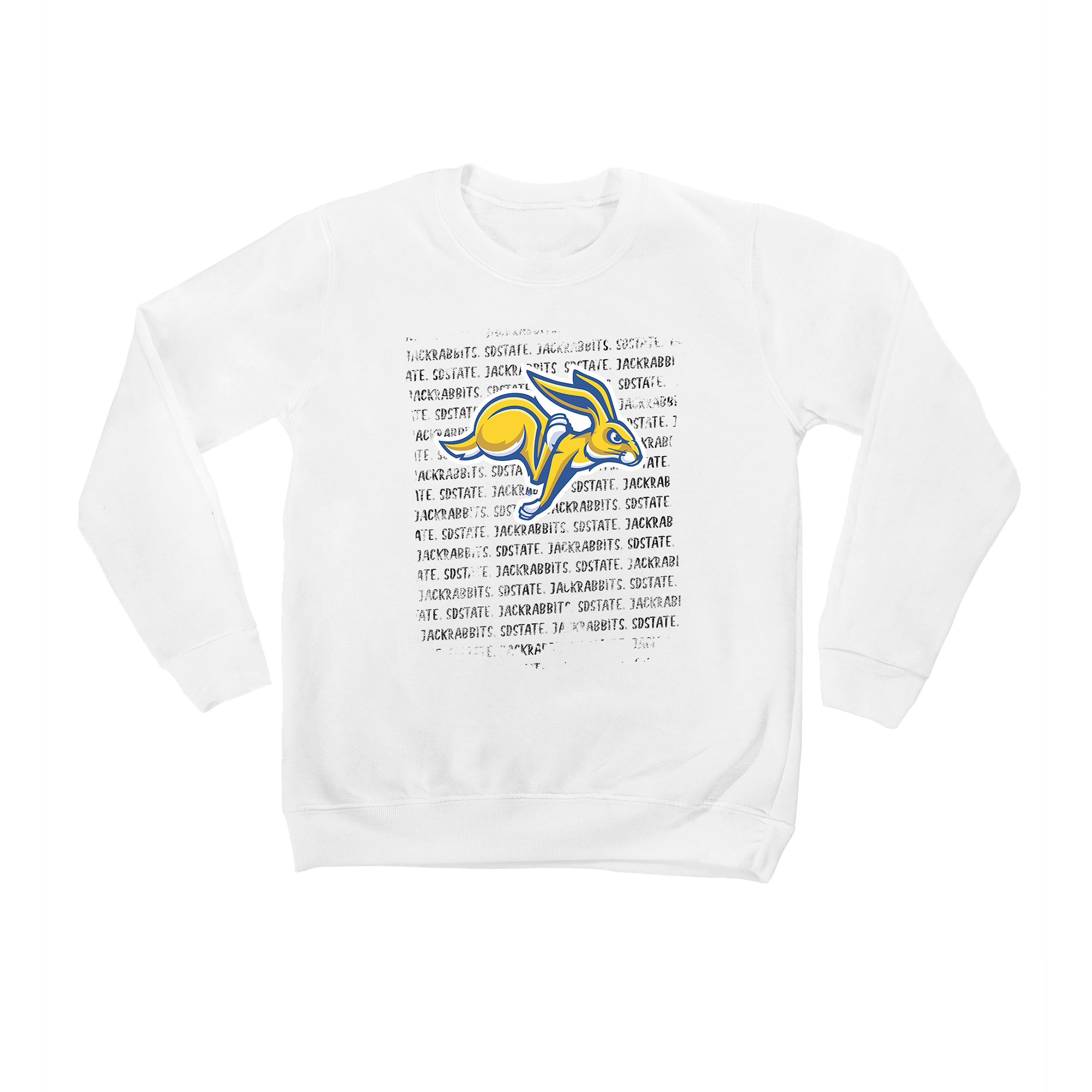 Youth White South Dakota State Jackrabbits Bold Type Pullover Sweatshirt
