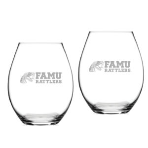 Florida A&M Rattlers 2-Piece 20oz. Riedel Stemless Wine Glass Set