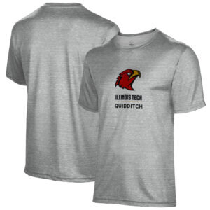 Men's Gray Illinois Tech Scarlet Hawks Quidditch Name Drop T-Shirt
