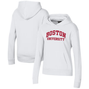 Women's Under Armour White Boston University All Day Pullover Hoodie