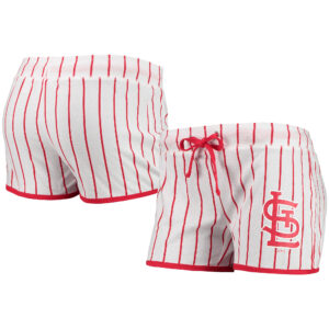 Women's Concepts Sport White St. Louis Cardinals Vigor Pinstripe Sleep Shorts