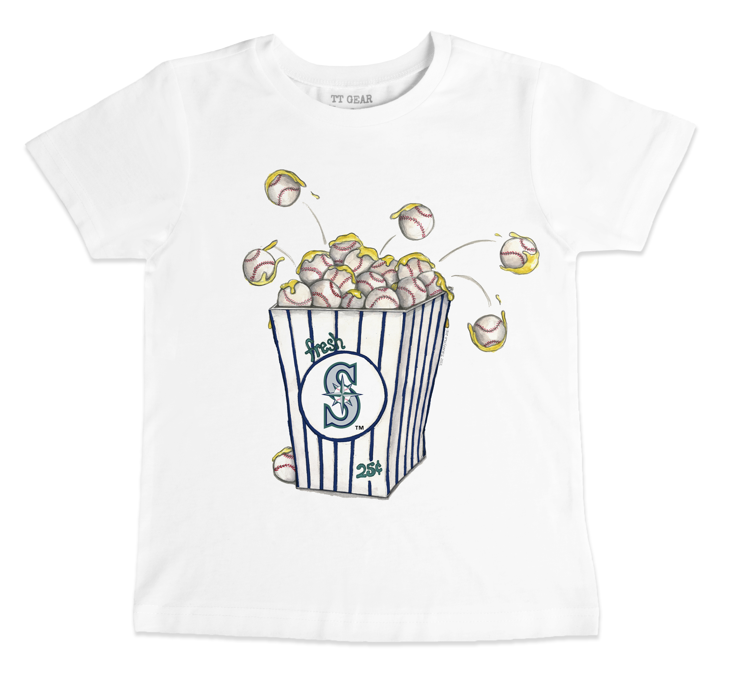 Toddler Tiny Turnip White Seattle Mariners Popcorn T-Shirt