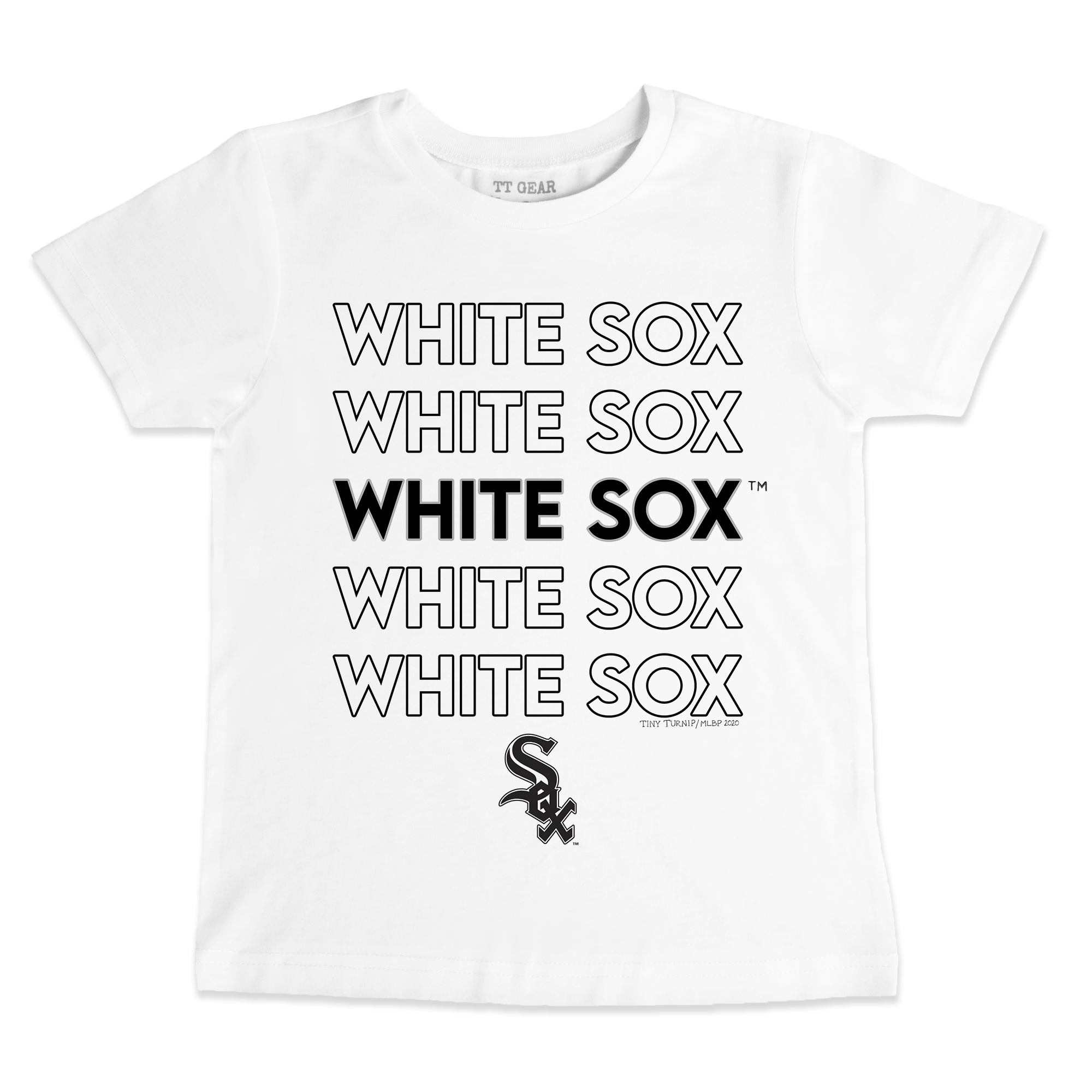 Infant Tiny Turnip White Chicago White Sox Stacked T-Shirt
