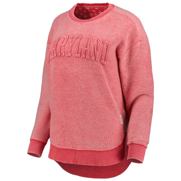 Women's Pressbox Red Maryland Terrapins Ponchoville Pullover Sweatshirt - Image 7