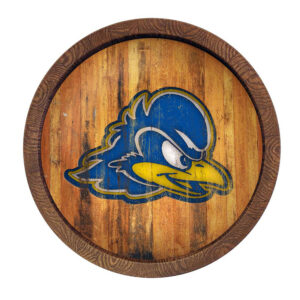 Brown Delaware Fightin' Blue Hens Weathered Faux Barrel Top Sign