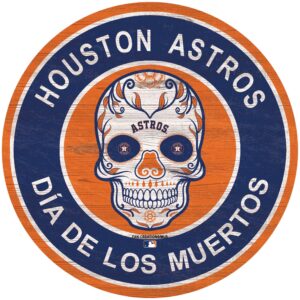 Houston Astros 12'' Sugar Skull Circle Sign