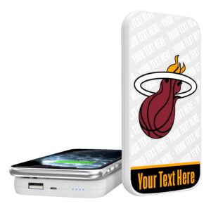 Miami Heat Personalized 5000mAh Endzone Plus Design Wireless Magnetic Power Bank