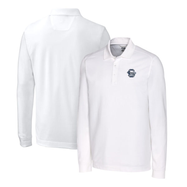 Men's Cutter & Buck White Penn State Nittany Lions Advantage Tri-Blend Pique Long Sleeve Polo - Image 5