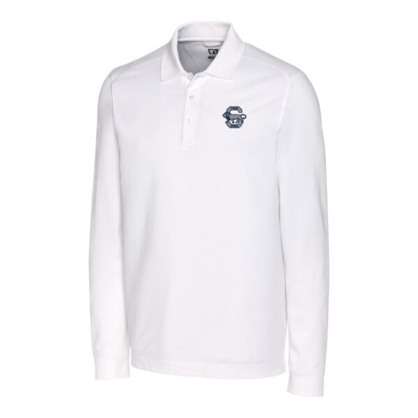 Men's Cutter & Buck White Penn State Nittany Lions Advantage Tri-Blend Pique Long Sleeve Polo - Image 6