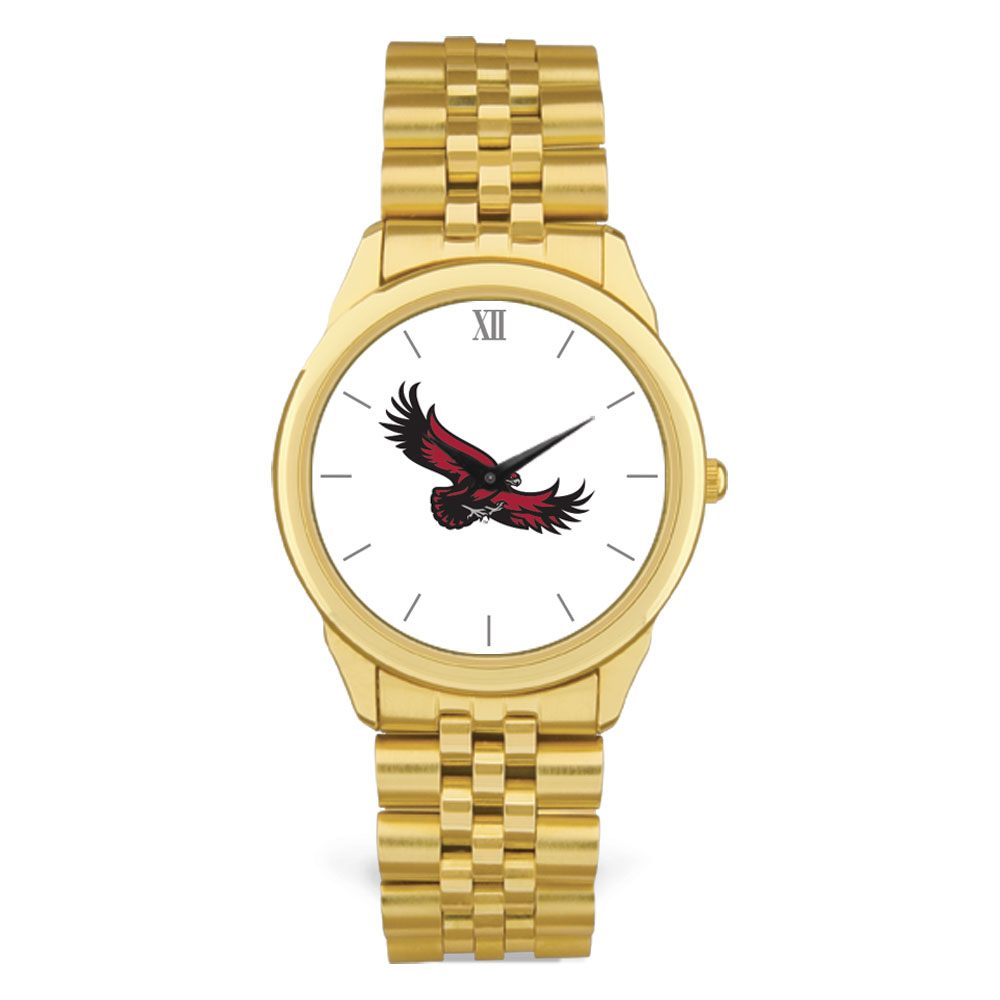 Unisex Gold Saint Joseph's Hawks Team Logo Rolled Linked Bracelet Wristwatch
