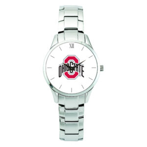 Unisex Silver Ohio State Buckeyes Stainless Steel Bracelet Wristwatch