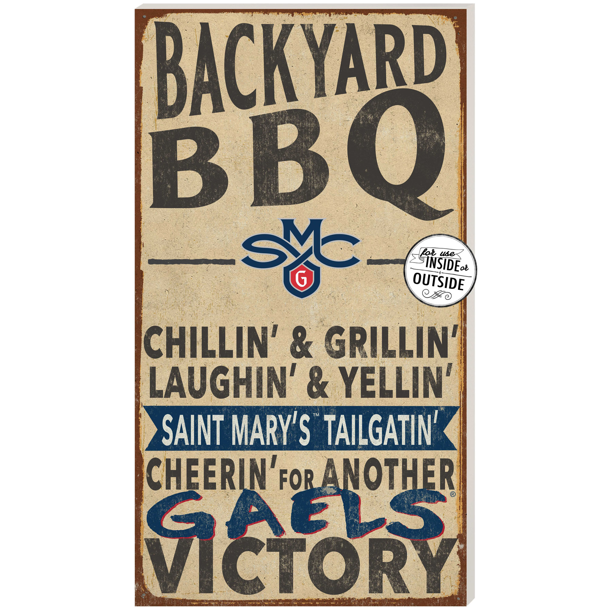 Saint Mary's Gaels 11'' x 20'' Indoor/Outdoor BBQ Sign