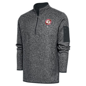 Men's Antigua Heather Charcoal Louisville Black Caps Fortune Quarter-Zip Pullover Jacket
